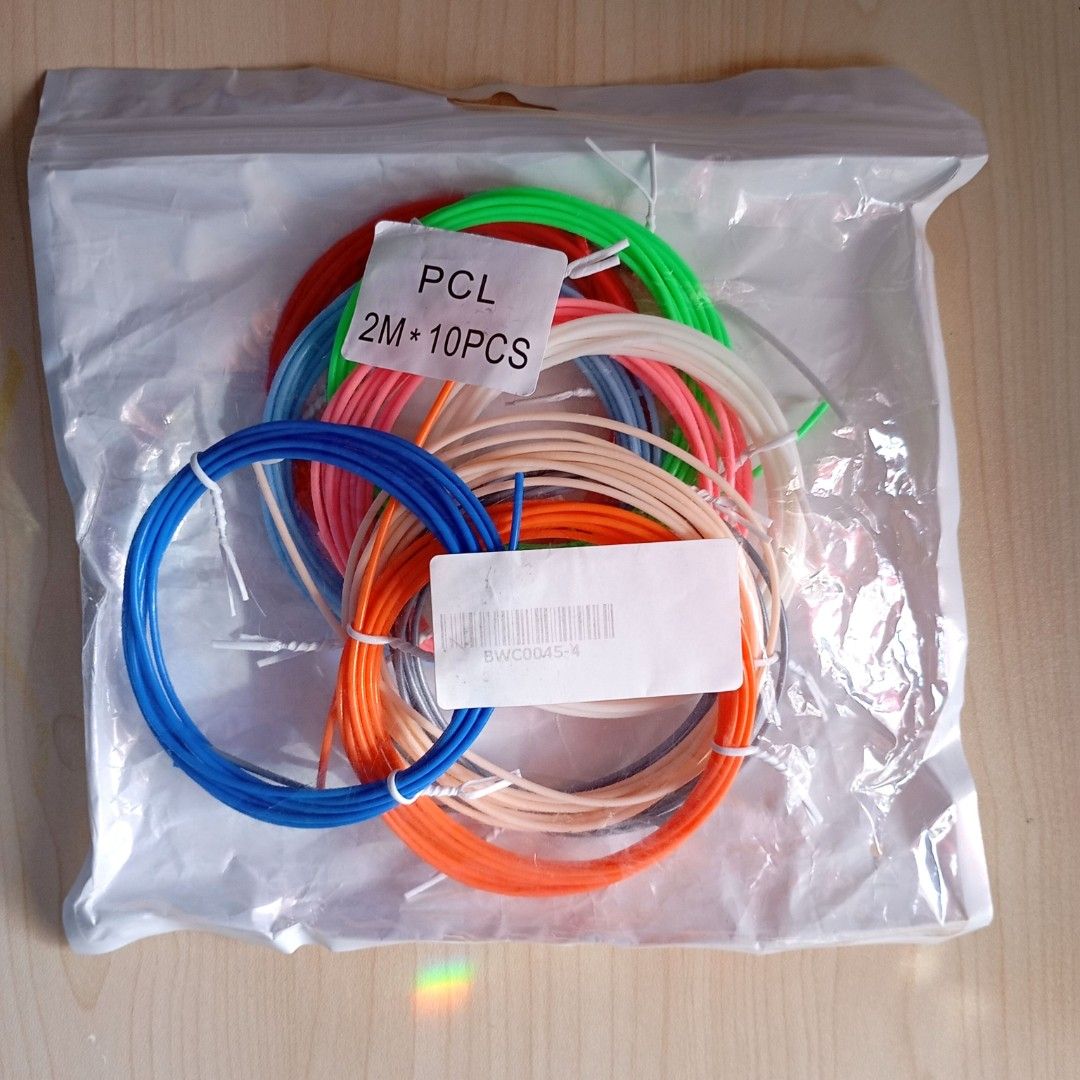 PCL 3D Pen Filament Refills 2M x 10pcs (Category: Craft Supplies & Tools) located in Quezon City. Submitted by ana-chan (Listing ID 1412198353, Image 1). Description: PCL 3D Pen Filaments - assorted colors each. New and sealed. AVAILABLE: 21 pcs / 13 colors.