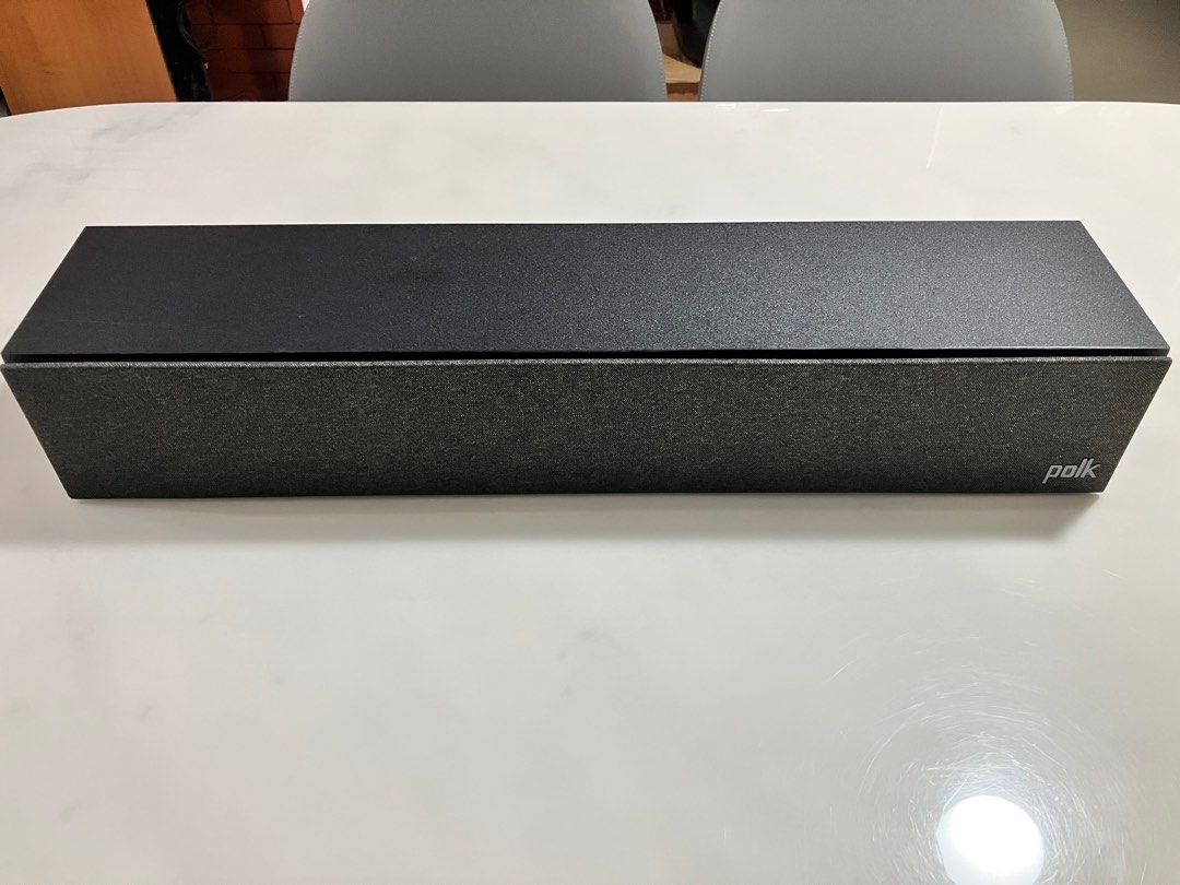Polk Audio xt35 center speaker (Category: Soundbars, Speakers & Amplifiers) located in Makati City. Submitted by michael_chiang (Listing ID 1412264964, Image 1). Description: Used for few times only. RFS - don’t want 5.1 anymore , working on hi fi - Polk Audio center speaker - Black finish - Multiple speakers - Polk Audio logo - Removable speaker cover - Speaker terminals - Mounting holes - Designed for flat surface placement.