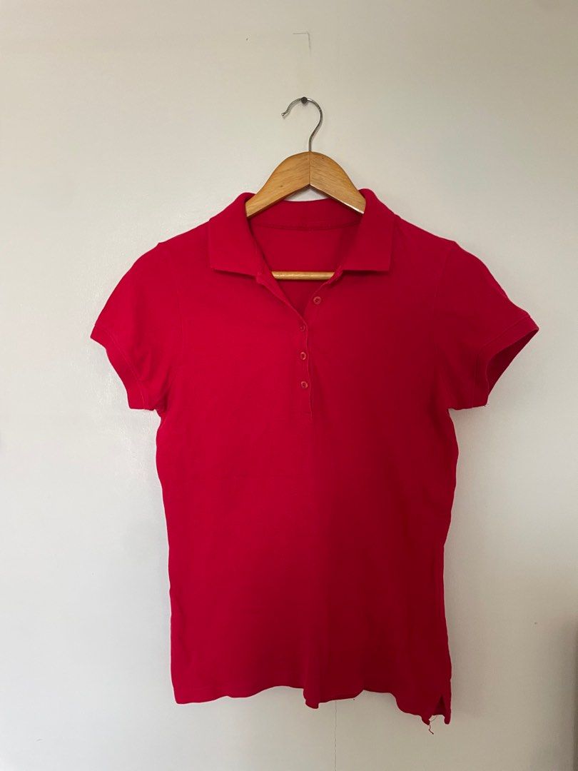 Red Polo Shirt (Category: Others Tops) located in Cavite. Submitted by _nicoffee (Listing ID 1412194490, Image 1). Description: - Classic red polo shirt - Collared neckline - Free with 500 pesos worth of items bought from my shop -Bust: 30-32in Length: 23in.