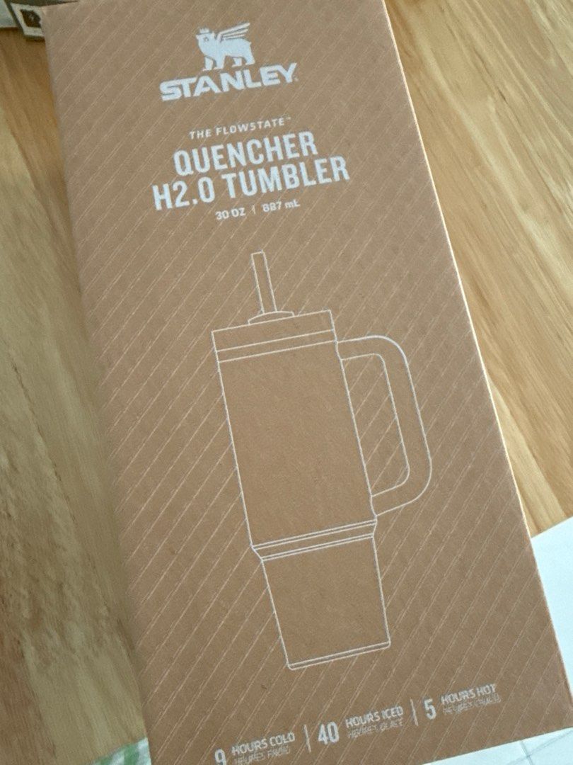 Stanley Quencher H2.0 FlowState Tumbler 30oz - Orchid (Category: Water Bottles & Tumblers) located in Singapore. Submitted by happiest_93 (Listing ID 1412149740, Image 3). Description: BNIB 30 oz - Brand new Stanley Quencher H2.0 Flow Got it as gift Already using a brumate so selling Come with box, straw, sticker and straw cleaner.
