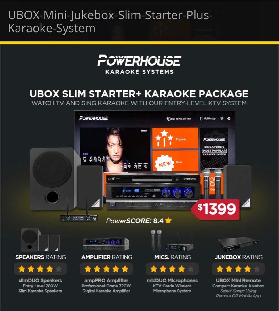 UBOX Mini Slim Starter Plus Karaoke System65075934438401111