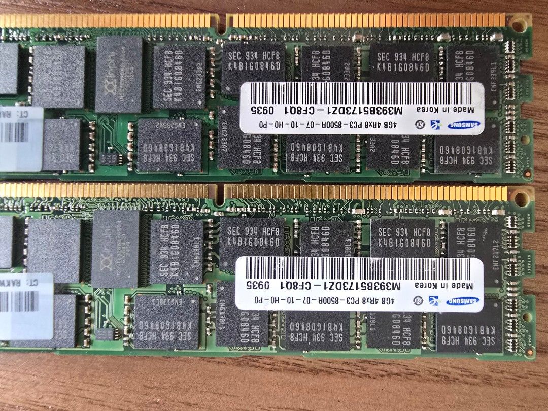 Various RAM Modules (Category: Computer Parts) located in Singapore. Submitted by willy1sg (Listing ID 1409659646, Image 3). Description: - RAM modules for sale - Various brands and sizes (check images) - 2x 8gb pc3l-10600 -3x 4gb pc3l-10600 -2x 8gb pc3-10600 -2x 4gb pc3-8500 -2x 8gb pc3l-12800 take all for $75.