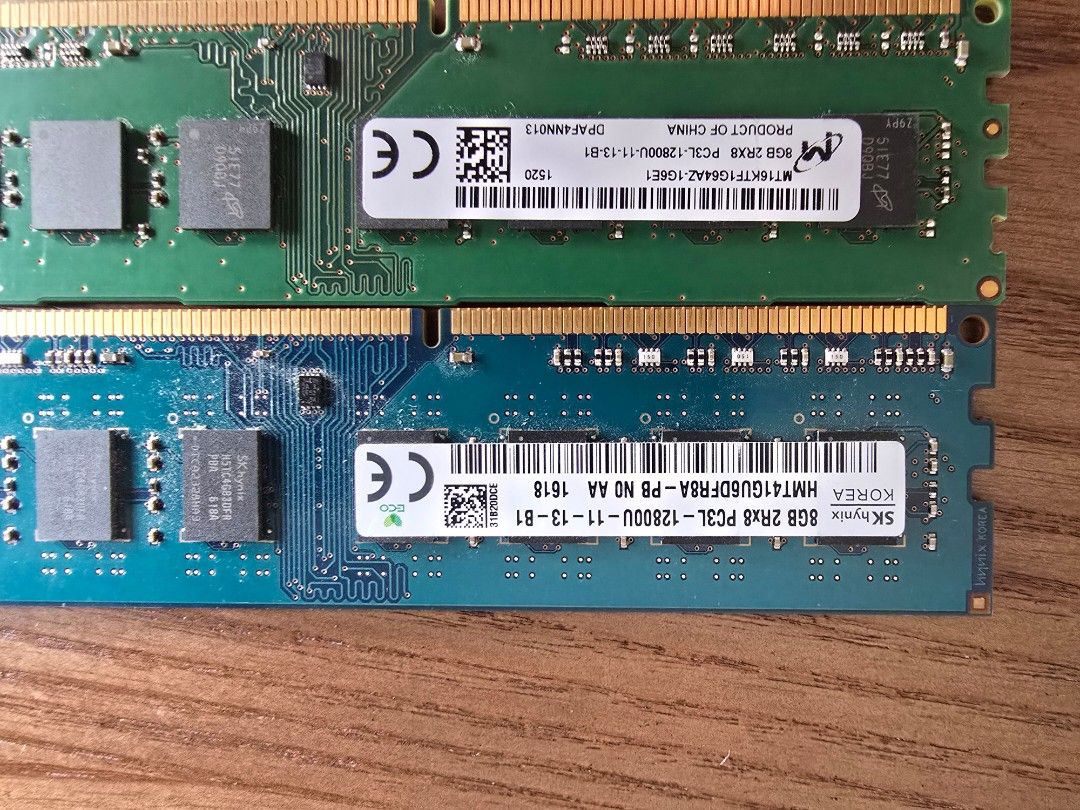 Various RAM Modules (Category: Computer Parts) located in Singapore. Submitted by willy1sg (Listing ID 1409659646, Image 2). Description: - RAM modules for sale - Various brands and sizes (check images) - 2x 8gb pc3l-10600 -3x 4gb pc3l-10600 -2x 8gb pc3-10600 -2x 4gb pc3-8500 -2x 8gb pc3l-12800 take all for $75.