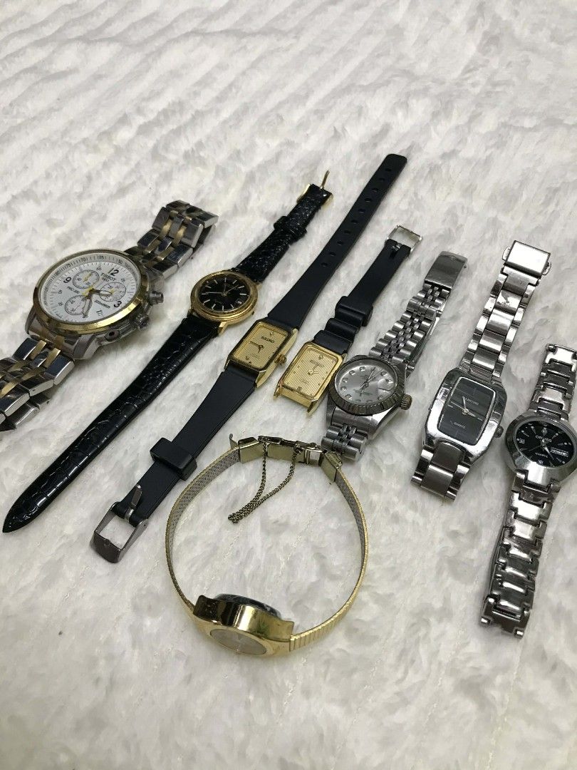 Watches (Category: Luxury Watches) located in Mandaluyong City. Submitted by needs99 (Listing ID 1412322029, Image 3). Description: most of it hindi gumagana, wala na ko time magpaayos gawa ng busy kasi nasunogan. ito lang naisalba yung iba battery lang prob rolex seiko 3pcs 21 jewels oruss tissot valentino WALANG FADED SA MGA GOLD yung iba nabagsak ko gawa ng nagkasunog kayo na bahala.