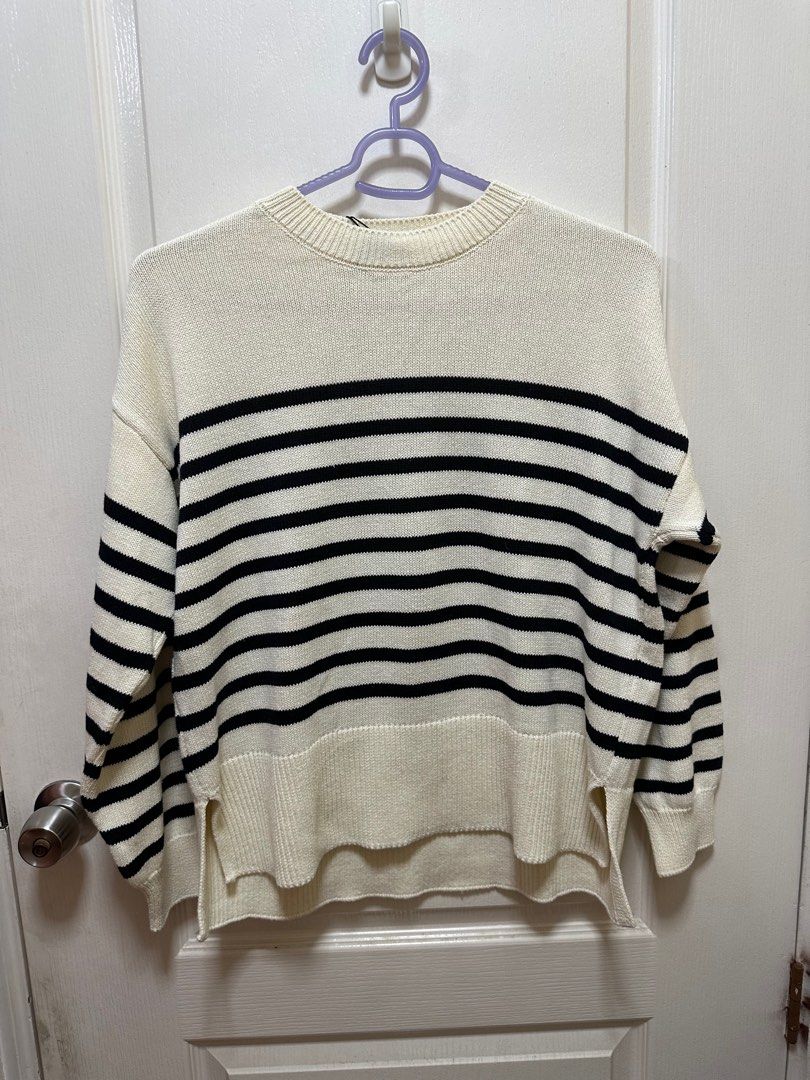 Zara striped sweater BRAND NEW (Category: Coats, Jackets and Outerwear) located in Quezon City. Submitted by favesforless (Listing ID 1412311301, Image 1). Description: Brand new Never used Knit striped sweater Fits XS-M.