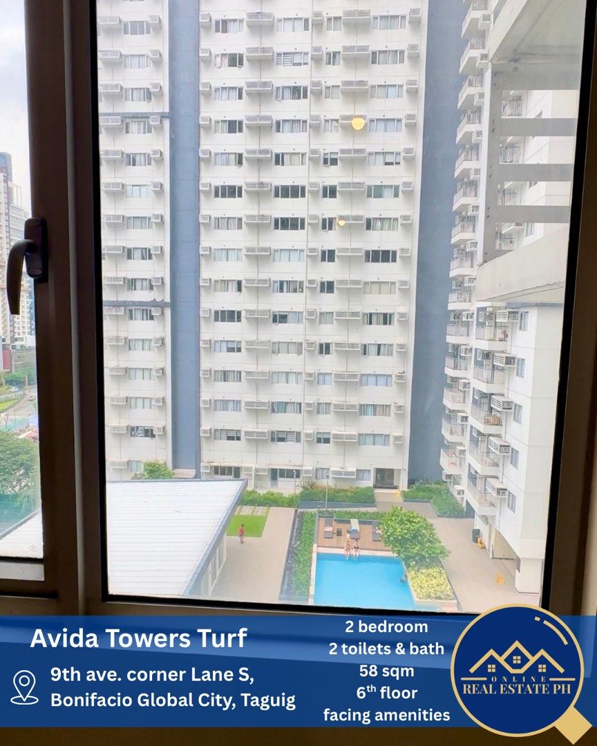 2 bedroom Avida BGC (Category: Apartments & Condos) located in Makati City. Submitted by onlinerealestateph (Listing ID 1412434556, Image 3). Description: For sale: Avida Turf 9th ave. corner 34th st. BGC Taguig Details: 2 bedroom 2 toilet & bayh 58 sqm 6th floor Facing amenities Clean Title Selling price = Php 13,000,000 Note: Seller shoulders Capital Gains Tax Brokers fee Buyer shoulders Transfer tax Doc stamp tax Registration charges Notarial 