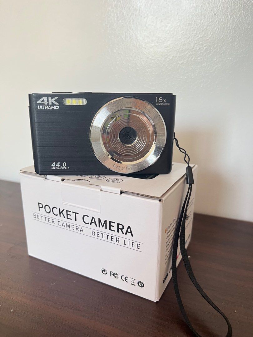 4K Ultra HD Pocket Camera (Category: Cameras) located in Cabanatuan. Submitted by shynxx.tlntn (Listing ID 1412378083, Image 3). Description: - 4K Ultra HD Video Recording - 16x Powerful Zoom - 44.0 Megapixel Sensor - Built-in Flash - Includes Original Box - Features Screen and Control Buttons - Comes with Wrist Strap.