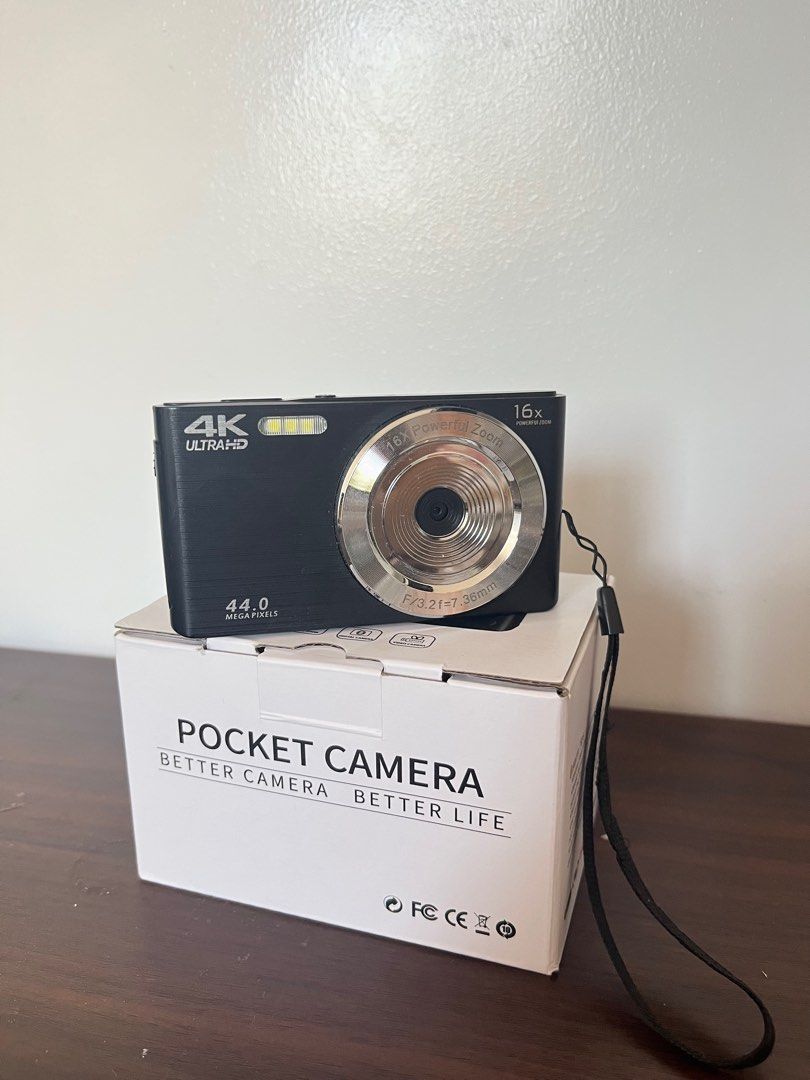 4K Ultra HD Pocket Camera (Category: Cameras) located in Cabanatuan. Submitted by shynxx.tlntn (Listing ID 1412378083, Image 1). Description: - 4K Ultra HD Video Recording - 16x Powerful Zoom - 44.0 Megapixel Sensor - Built-in Flash - Includes Original Box - Features Screen and Control Buttons - Comes with Wrist Strap.