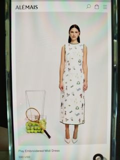 green emerald velvet dress ALEMAIS~ Hazel embroidered midi dress