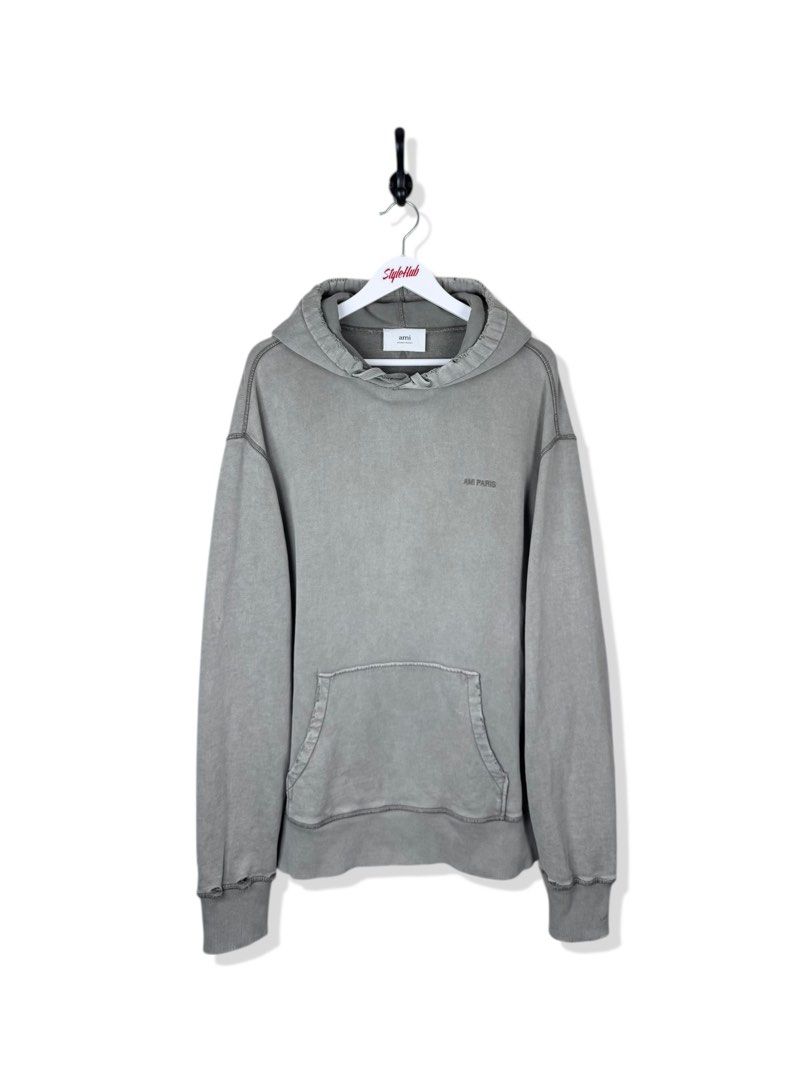 AMI Paris Distressed Hoodie (Category: Hoodies) located in Cebu City. Submitted by stylehub_ (Listing ID 1412357080, Image 1). Description: - AMI Paris hoodie -Size xL -width: 25 -length: 30 - Classic design - Embroidered AMI Paris logo - Made in Portugal - 100% cotton.