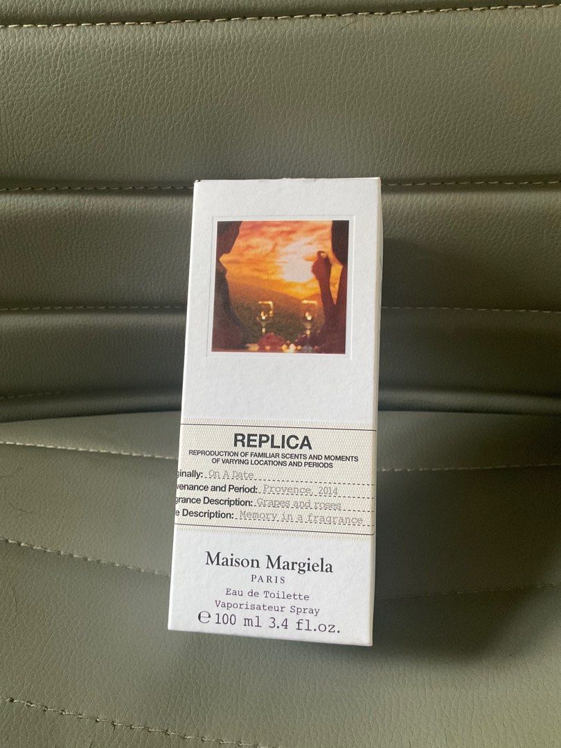 Authentic Maison Margiela Replica On A Date 100ml (Category: Fragrance & Deodorants) located in Marikina City. Submitted by interlocked (Listing ID 1412404192, Image 3). Description: Maison Margiela Replica On A Date Eau de Toilette - 100ml bottle - Includes original box Legit, will attend to all your legit check requests .