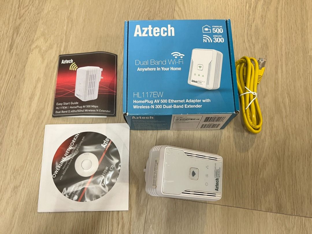 Aztech HL117EW HomePlug （分類：Wifi及上網相關產品）位於 Hong Kong。 由 whiskygod 提交（商品編號 1412430596，圖片 1）。簡介： Dual band (2.4/5Ghz). Powerline 500, wireless 300 有盒，有說明書，有LAN線。