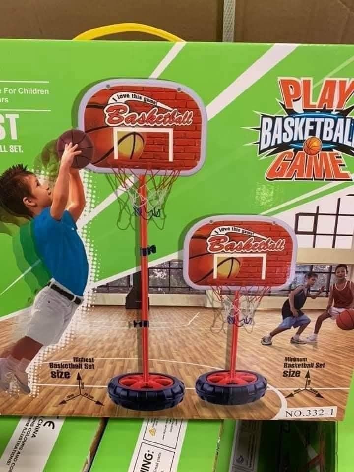 Basketball Play Set for Children (Category: Kids Toys) located in Manila. Submitted by raredeer-4deb4e (Listing ID 1412401093, Image 1). Description: - Kids' basketball playset - Includes hoop and stand - Available sizes: Highest and Mini - Suitable for indoor and outdoor use - Dimensions: 38cm x 136cm x 28.5cm.