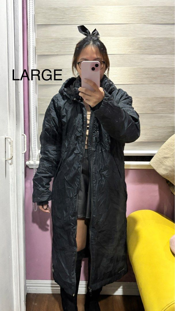 Black Long Coat - Large (Category: Coats, Jackets and Outerwear) located in Binan City. Submitted by coat_inthemiddle (Listing ID 1412505887, Image 1). Description: - Black long coat - With hood - Zipper closure - Long sleeves - Large size - Knee-length - Solid black color - Warm coat for colder weather.
