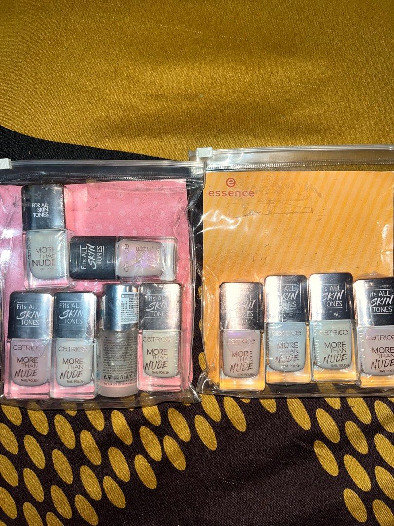 Catrice and Essence Nail Polish Set (Category: Hands & Nails) located in Makati City. Submitted by owalatumb (Listing ID 1412430091, Image 1). Description: - Catrice & Essence nail polish set - Includes various shades, mostly nude colors - Perfect for small gift trend! - Taguig Pembo .
