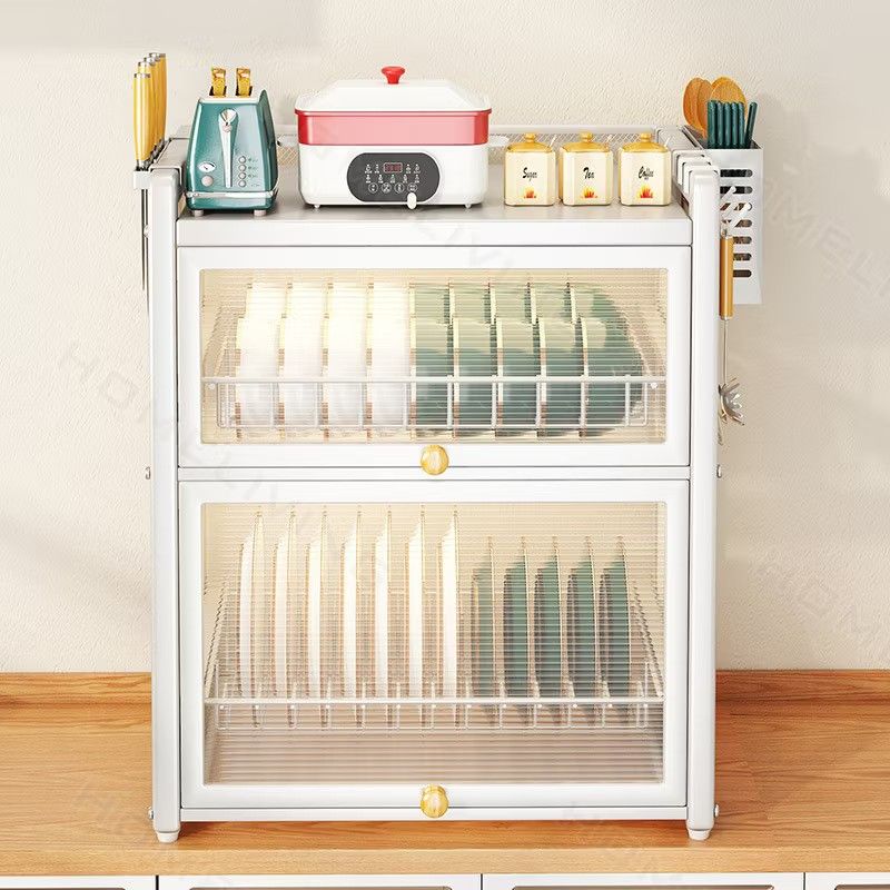 Dish Rack (Category: Food Organization & Storage) located in Mandaluyong City. Submitted by everythingmustgobyali (Listing ID 1412449227, Image 1). Description: RFS: Declutter Price is still negotiable. Dish rack w/ cover & drainer, carbon dust proof. Material: Carbon steel & PC corrugated plate Color: White - Cabinet door is PC wave pattern transparent board. - Manual installation..