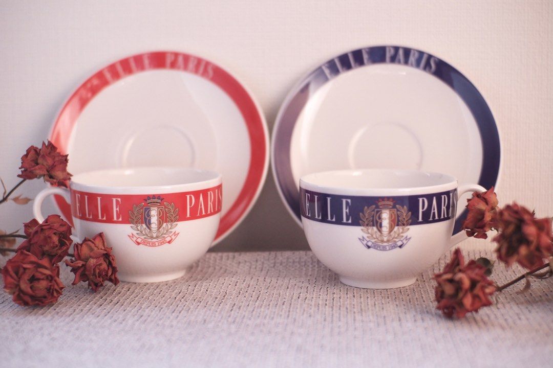 Elle Paris Cup and Saucer Set (Category: Coffee & Tea Tableware) located in Binangonan. Submitted by pinkesceeluxe (Listing ID 1412477287, Image 1). Description: Available in Red and Blue Set 950 each set Personally bought in Japan ——- Note: This is the Second Account of @pinkescee (Pls check for reviews) I made a separate account dedicated for branded and designer’s items 🫶🏻.