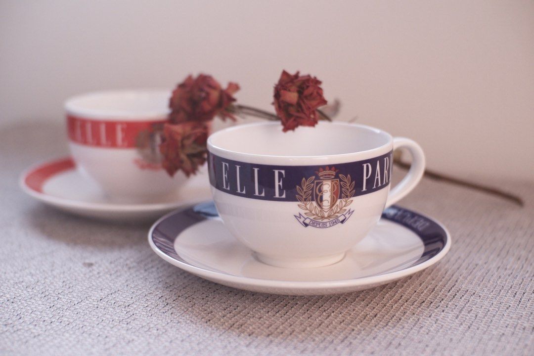 Elle Paris Cup and Saucer Set (Category: Coffee & Tea Tableware) located in Binangonan. Submitted by pinkesceeluxe (Listing ID 1412477287, Image 3). Description: Available in Red and Blue Set 950 each set Personally bought in Japan ——- Note: This is the Second Account of @pinkescee (Pls check for reviews) I made a separate account dedicated for branded and designer’s items 🫶🏻.