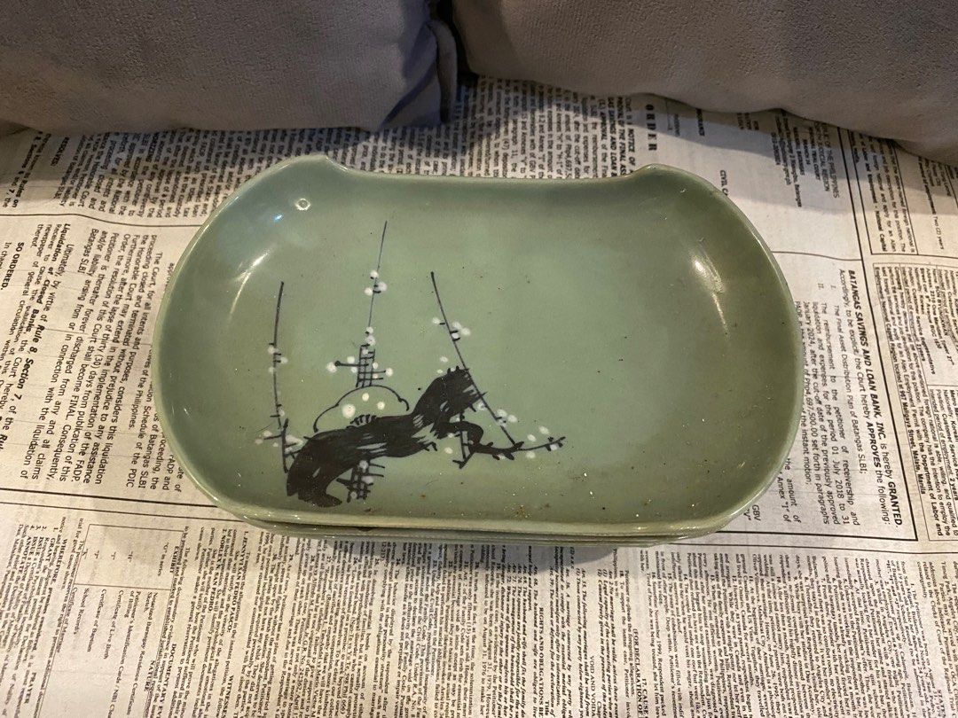 Japanese Surplus Rectangular Ceramic Plate – Green Glaze (Category: Dinnerware & Cutlery) located in Rizal. Submitted by chm.ab (Listing ID 1412425931, Image 2). Description: stock: 1 • Japan surplus • Ceramic plate • Rectangular shape • Green glaze with minimalist design • Medium size • Sold per piece • Pre-loved, good condition.