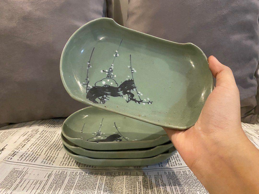 Japanese Surplus Rectangular Ceramic Plate – Green Glaze (Category: Dinnerware & Cutlery) located in Rizal. Submitted by chm.ab (Listing ID 1412425931, Image 1). Description: stock: 1 • Japan surplus • Ceramic plate • Rectangular shape • Green glaze with minimalist design • Medium size • Sold per piece • Pre-loved, good condition.