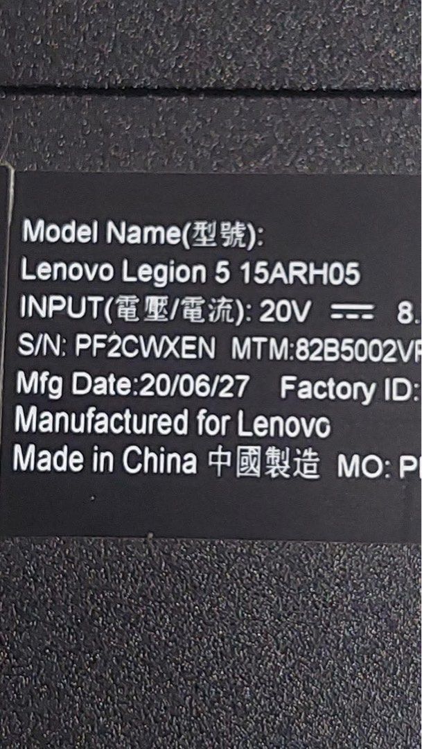 Lenovo Legion Legion 5 (Category: Laptops & Notebooks) located in Quezon City. Submitted by declooter (Listing ID 1412462592, Image 3). Description: Lenovo Legion 5 15ARH05 82B5002VPH (Phantom Black) Negotiable 15.6-in FHD 120Hz Ryzen 7 4800H/8GB/512GB SSD/4GB GTX 1650/Windows 10 Issue: Broken keyboard Inclusion: - RGB legion mouse - charger Php 21,000 - With Logitech G512 Keyboard.