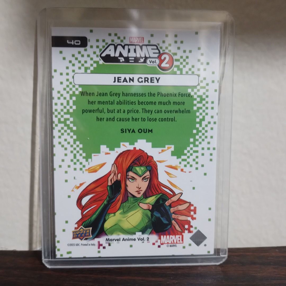 Marvel Card - Marvel Anime Volume 2 - Jean Grey (not mint) (Category: Raw Singles) located in Makati City. Submitted by bestverseanofyou (Listing ID 1412514900, Image 3). Description: Marvel Card - Marvel Anime Volume 2 - Jean Grey (not mint) -What you see is what you get -Payment needs to be received first before shipping (GCash or Paymaya). COD payment option NOT accepted. -Buyer covers shipping cost. Can only ship with Grab or Lalamove (LBC an