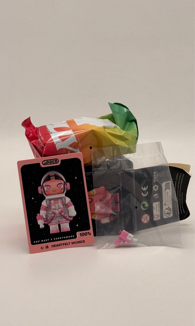 POP MART Space Molly V3 Heartfelt Words (Category: Designer & Blind Box Toys) located in Bacoor. Submitted by krisnclutter (Listing ID 1412463909, Image 1). Description: SPACE MOLLY V3 Heartfelt Words Sealed Foil, Unscratched serial on QR code - Includes matching card - Comes in original packaging - Original box (serial number unscratched) - Meet-up locations: SM Bacoor, SM Molino, Emilus RFC Molino, Puregold Molino - Shipping via LBC (COD/COP, b