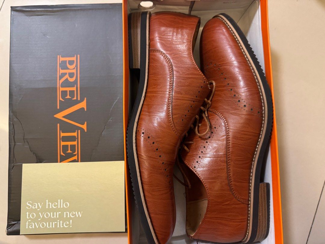 Preview Brown Leather Dress Shoes (Category: Dress Shoes) located in Manila. Submitted by matchamacaron (Listing ID 1412422064, Image 1). Description: Selling: Hubby’s Preview Men’s Oxford Original price: P2,399 Selling price: P1600 Size: 46 RFS: No longer need it. Hubby rarely wears brown dress shoes. Used once for our wedding (Nov 2025) .