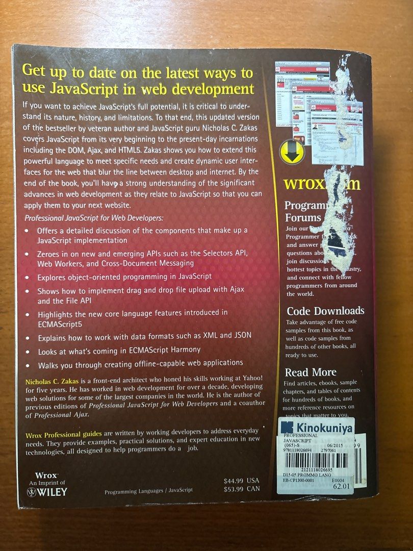 Professional JavaScript for Web Developers (Third Edition) (Category: Textbooks) located in Singapore. Submitted by waddlerzzz45 (Listing ID 1412450499, Image 2). Description: .