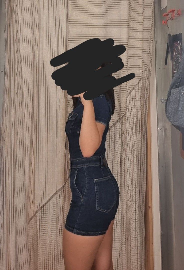 Pull & Bear Romper (Category: Rompers) located in Quezon City. Submitted by declutterhouse (Listing ID 1412346072, Image 2). Description: - Zara denim romper - Zip-up front - Short sleeves - Flattering fit - Belt loop detail at waist - Dark wash denim - Includes tag - Perfect for a casual, stylish look - super sexy, just not my style anymore - would rather keep than lowball - bought for 2k++ worn 2x-3x no flaws.