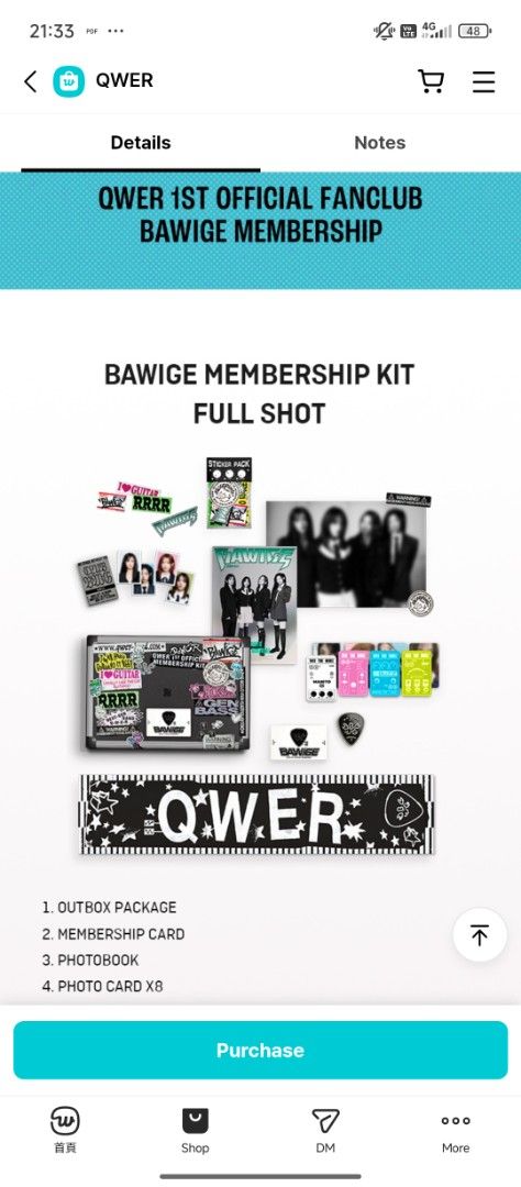 QWER 1st Official Fanclub Bawige Membership Kit, 玩具收藏品, 偶像