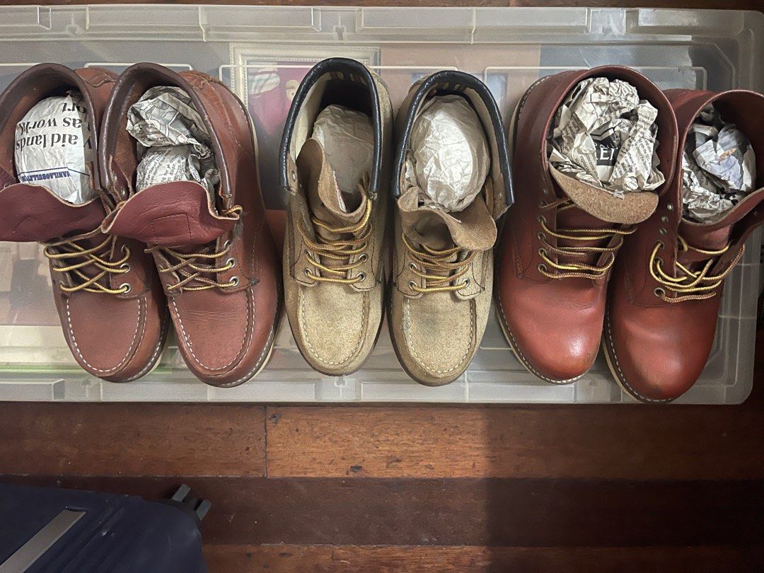 Red Wing (Category: Boots) located in Mandaluyong City. Submitted by philippeq (Listing ID 1284311000, Image 3). Description: Size EU38 Brown Muc Toe - Sold Black Muc Toe - Sold.