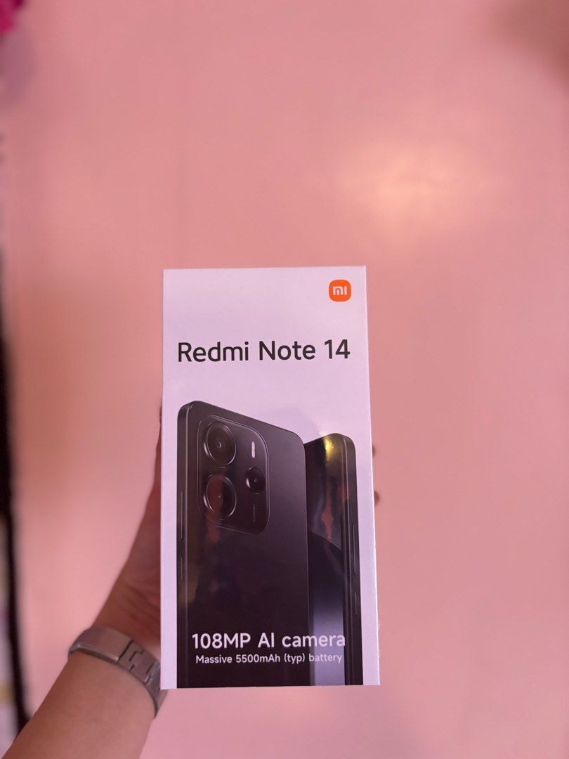 Redmi Note 14 (Category: Xiaomi) located in Manila. Submitted by sheilamaep42858 (Listing ID 1412521854, Image 1). Description: Brandnew Redmi note 14 108mp camera Negotiable .