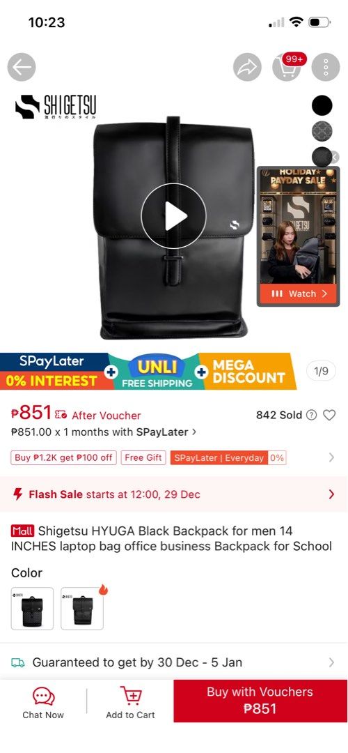 Shigetsu HYUGA Black Backpack for Men (Category: Backpacks) located in Caloocan City. Submitted by je343552436 (Listing ID 1412344533, Image 1). Description: Shigetsu hyuga bag Used Manage your expectations May kulawang konti.