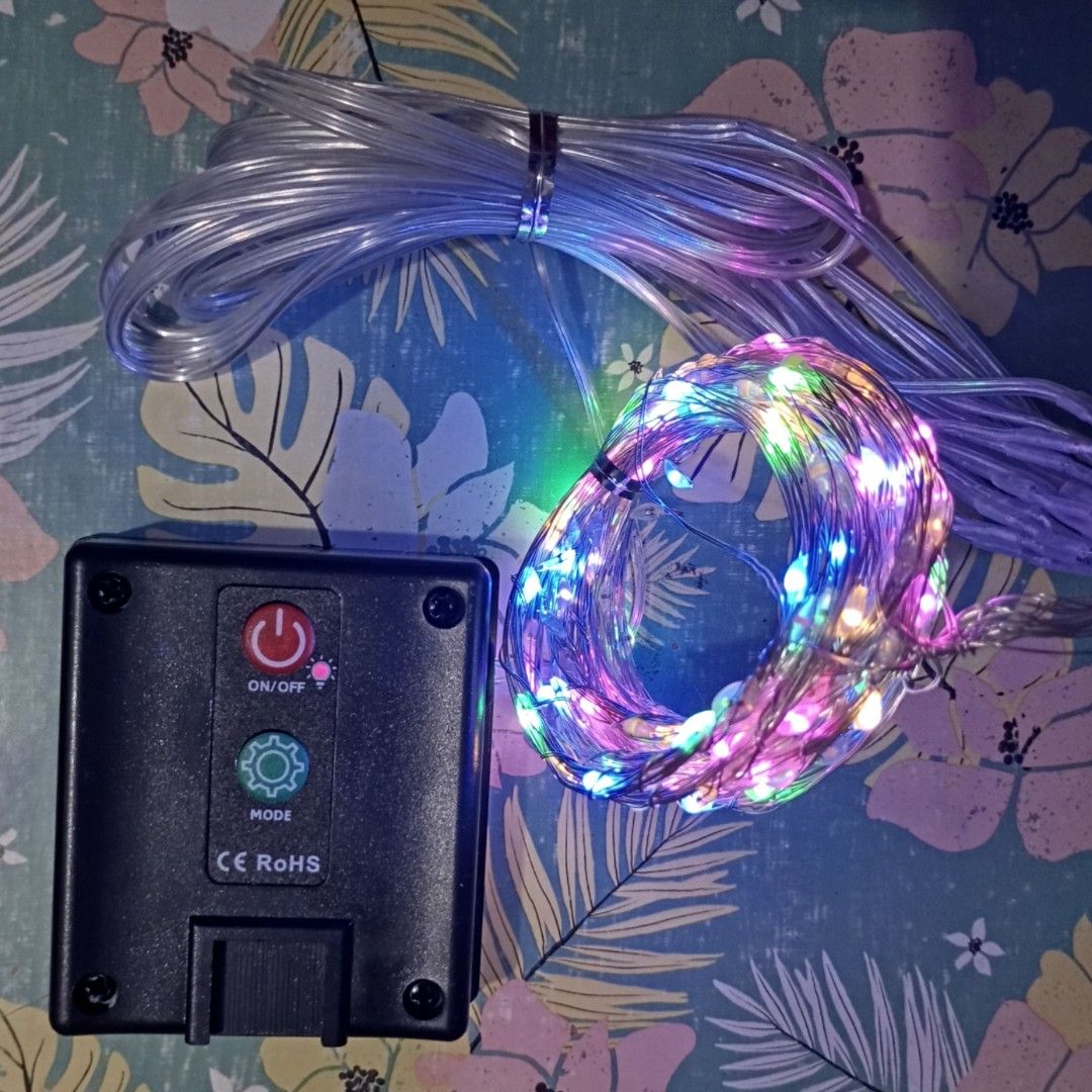Solar MULTICOLOR String Lights 22M 200LED (Category: Lighting) located in Quezon City. Submitted by ana-chan (Listing ID 1412335431, Image 1). Description: Brighten up any space with these colorful LED string lights! Comes with a remote for easy mode changes and a convenient battery pack. 12M-100LED - 150php (2pcs available) Multicolor 32M-300LED - 400php (3pcs) Warm White 42M-400LED- 500php (2pcs) Multicolor,Blue 42M-400LED w/Timer - 600 (1pc) W
