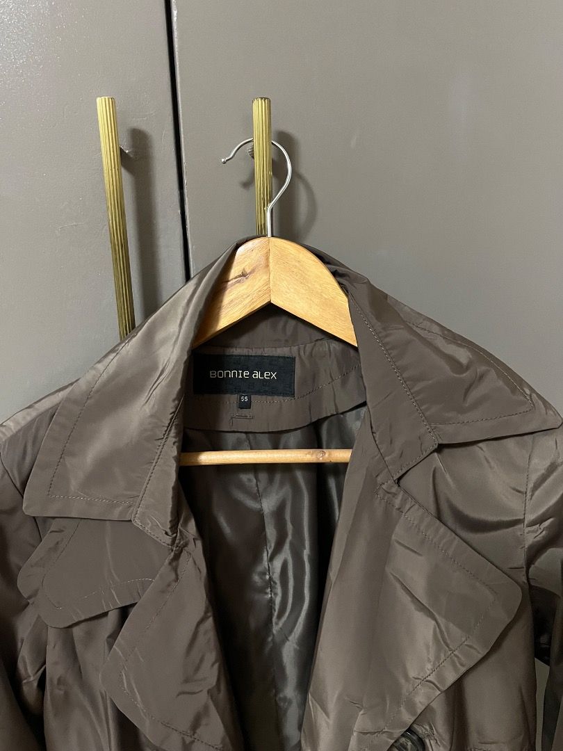 Trench Coat Brown/Taupe (Category: Coats, Jackets and Outerwear) located in Manila. Submitted by cluttercrushers (Listing ID 1412396217, Image 2). Description: Bonnie Alex trench coat in a brown or taupe color.