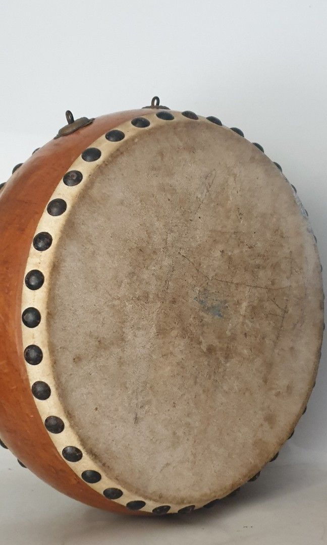 Vintage Taiko Japanese Drum (Category: Musical Instruments) located in Las Pinas. Submitted by oldsthetics (Listing ID 1412446666, Image 3). Description: Vintage Taiko Japanese Drum Used condition ▪︎With Triple Yin Yang 850🔖 ▪︎Plain With flaws 500🔖 Take both for only 1.2k🔖 This is a vintage item Preloved and not new May have imperfections Typical of age and usage. Kindly check the photos carefully to make sure that this vintage condition suits