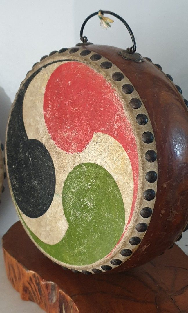 Vintage Taiko Japanese Drum (Category: Musical Instruments) located in Las Pinas. Submitted by oldsthetics (Listing ID 1412446666, Image 2). Description: Vintage Taiko Japanese Drum Used condition ▪︎With Triple Yin Yang 850🔖 ▪︎Plain With flaws 500🔖 Take both for only 1.2k🔖 This is a vintage item Preloved and not new May have imperfections Typical of age and usage. Kindly check the photos carefully to make sure that this vintage condition suits