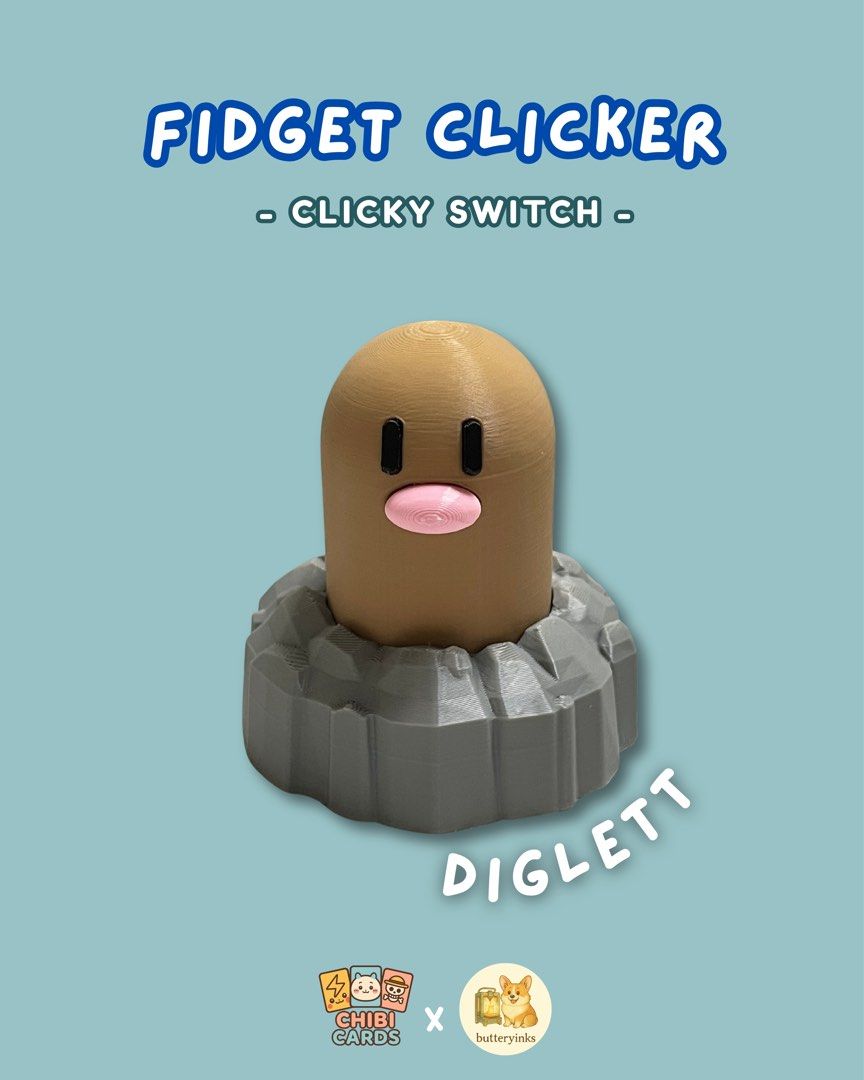 [PREORDER] WTS Set 2- CUTE Pokemon Fidget Clickers - Diglett, Jolteon ...