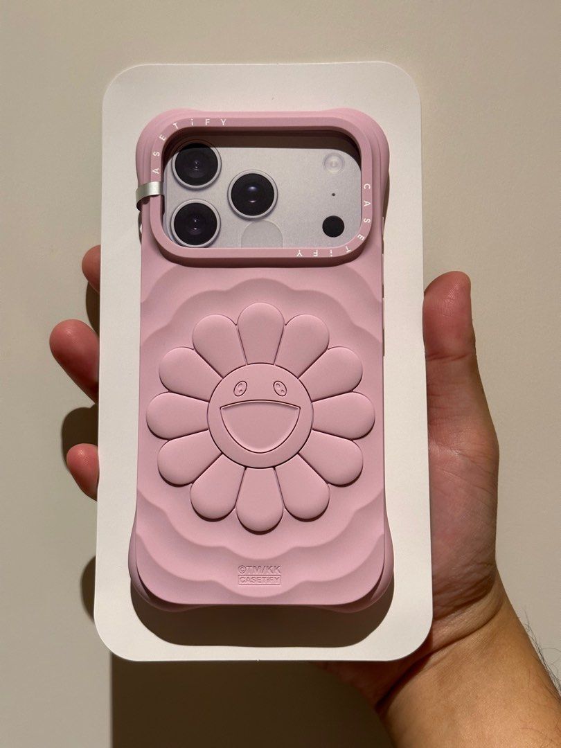 粉紅色村上隆X Casetify iphone 17 pro Flowers Bloom, 手提電話, 電話