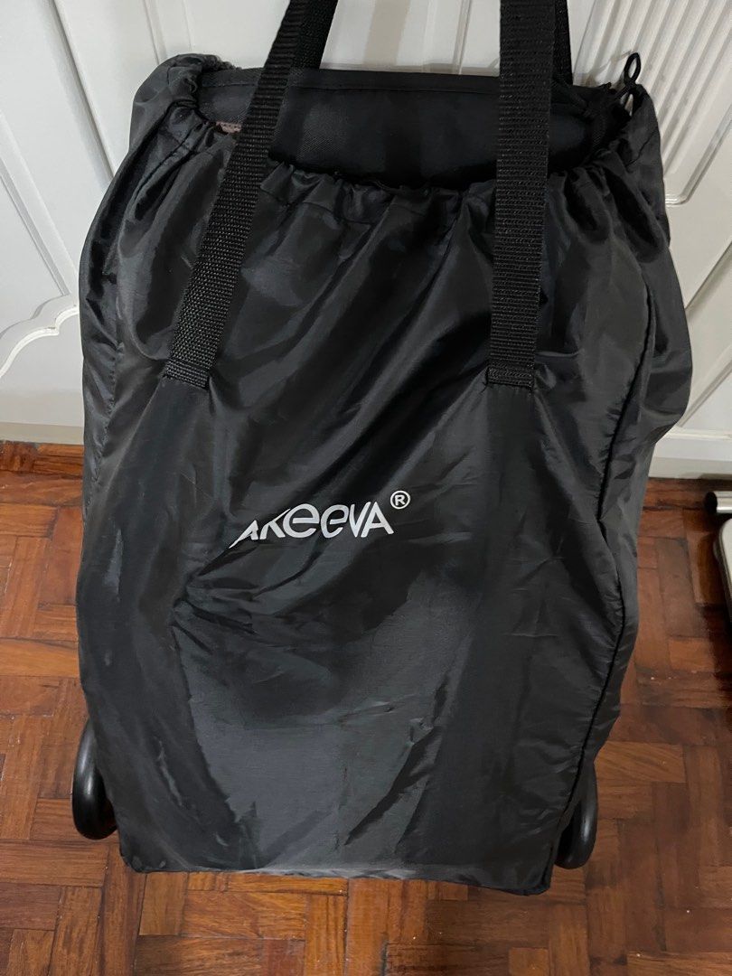 Akeeva Esmio Gold Stroller (Category: Strollers) located in San Juan City. Submitted by kriszy_coo (Listing ID 1407665363, Image 2). Description: Bandnew. Akeeva Travel Stroller (Esmio Gold) A lightweight travel stroller with a aluminum frame with handle for easy mobility and bag included for diaper and baby bottle. Self-standing when folded with removable front bar that’s suitable from birth. It has an infinite backrest adjustment and a 1 hand f
