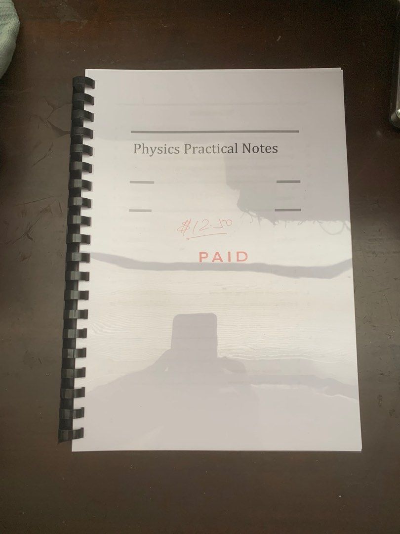 A-level H2 Physics Practical notes (Category: Textbooks) located in Singapore. Submitted by kind.hearted (Listing ID 1407676168, Image 1). Description: Printed hard copy. Got it from a $100+ physics tuition. Selling as finished A-levels..