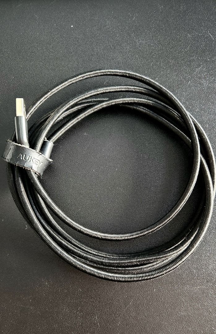 AUKEY Braided USB-A to C 2M Cable (Category: Chargers & Cables) located in Makati City. Submitted by abl320 (Listing ID 1407592068, Image 2). Description: - AUKEY 2 meters cord - Durable braided design. - Includes a leather strap with AUKEY logo. - For neat storage..