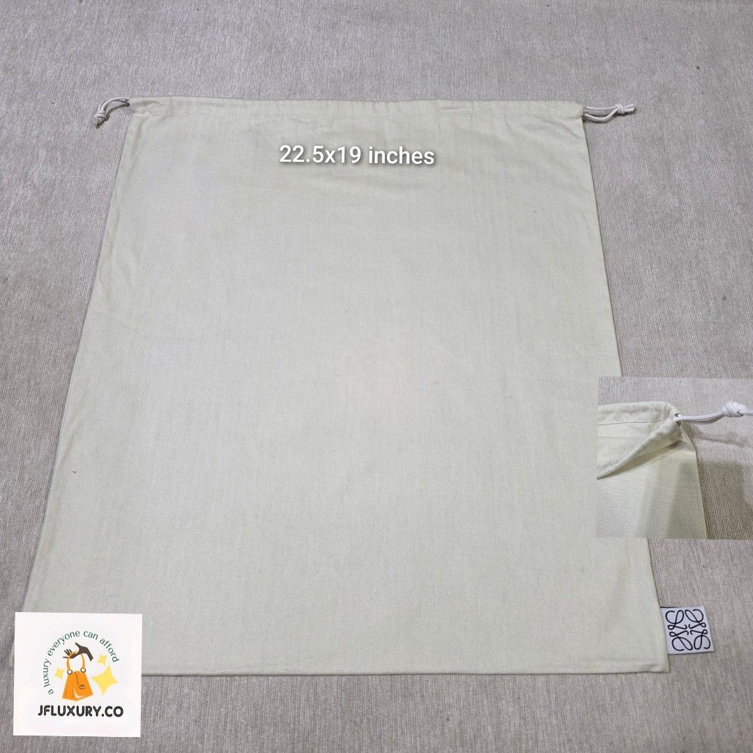 Authentic Loewe dust bag 22.5x19 inches (Category: Tote Bags) located in Manila. Submitted by jfluxury.co (Listing ID 1407745319, Image 1). Description: excellent condition no flaws bought in Japan 🇯🇵 💯% Authentic. 😊 Money back guarantee. 😊 Clean and ready to use na.