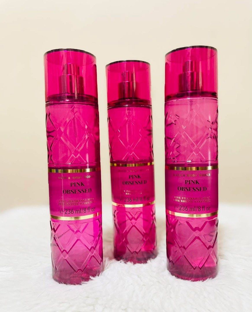 Bath & Body Wokrs Pink Obsessed Body Mist (Category: Fragrance & Deodorants) located in Manila. Submitted by ReeseShopPH (Listing ID 1407700470, Image 1). Description: - Pink Obsessed body mist - 236 ml / 8 fl oz - Eye-catching pink color - Unique diamond-like bottle design Dupe of Valentino Born in Roma 😍 Lux Cullection Long Lasting 480 Only!.