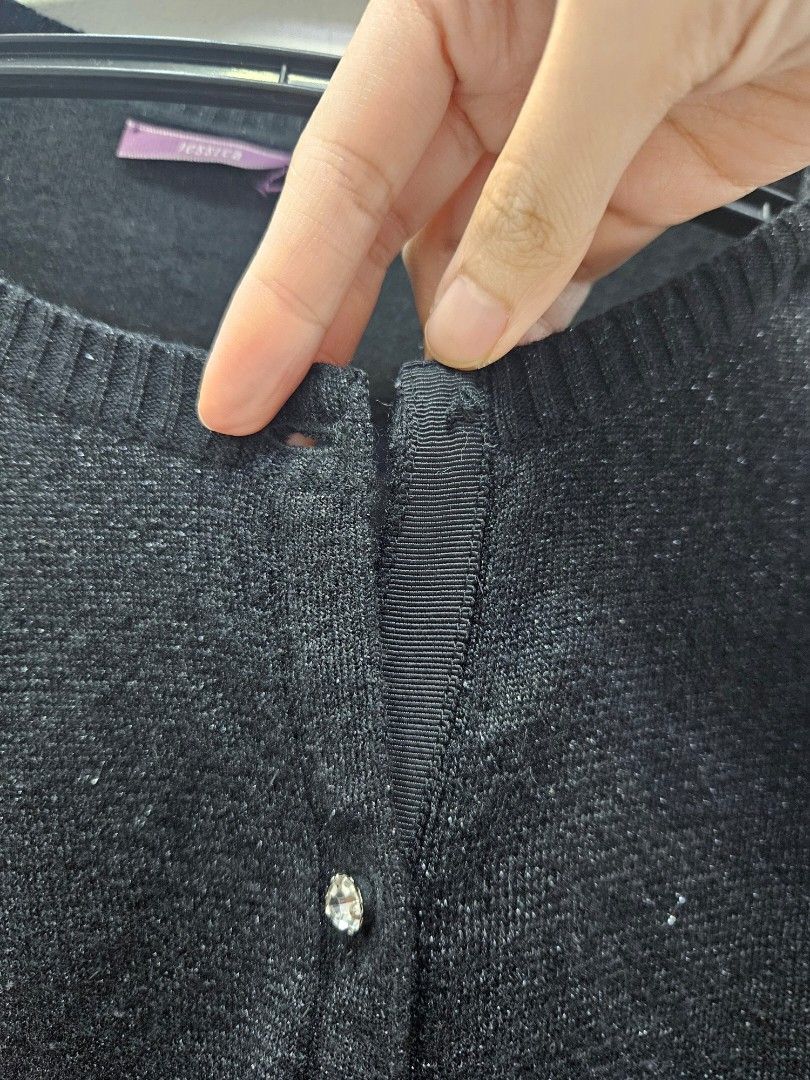 Jessica Black Cardigan (Category: Coats, Jackets and Outerwear) located in Pasig City. Submitted by simdeclutters (Listing ID 1407738857, Image 2). Description: Missing top button.