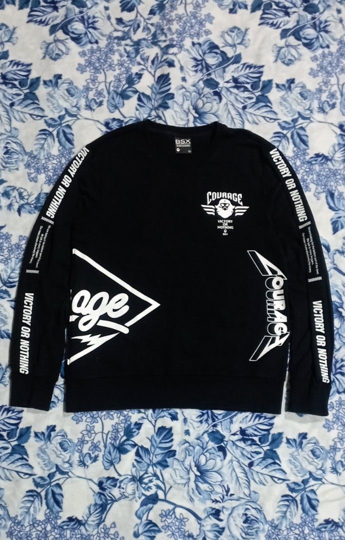 BSX Victory or Nothing Longsleeve (Category: Coats, Jackets and Outerwear) located in Zaragoza. Submitted by abasolo_jv (Listing ID 1407664846, Image 1). Description: brandew Condition no issues 10/10 Color rate 23x28 dimes 8 Arm opening ganda nito Makaporma❤️ slightly Negotiable +SF.