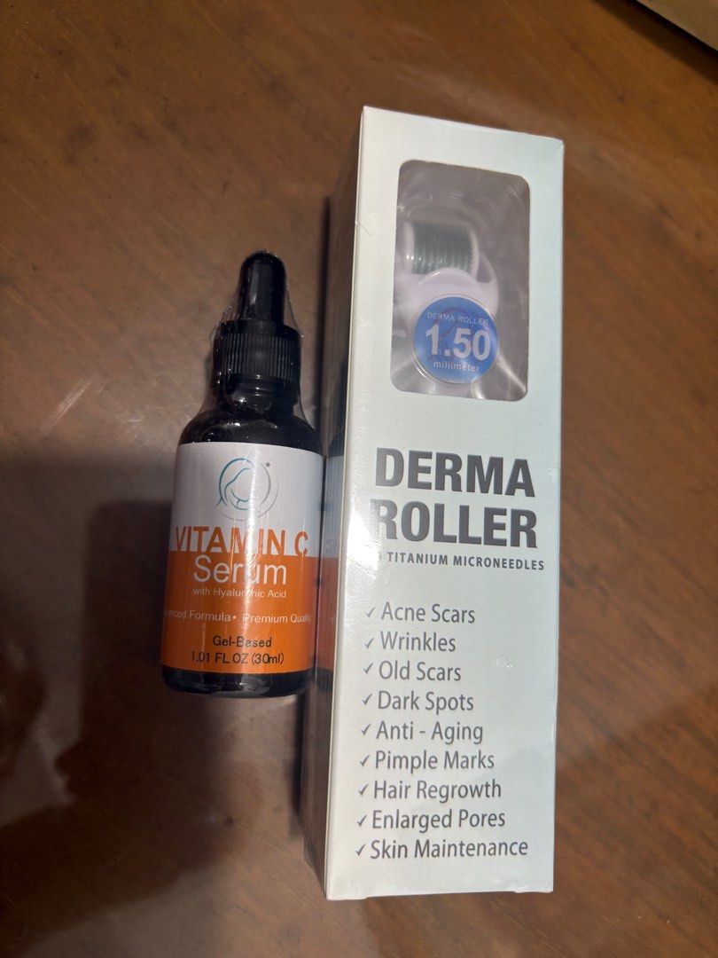 Derma Roller 1.5mm with Vitamin C Serum Set (Category: Face Care) located in Las Pinas. Submitted by cmmcacho (Listing ID 1407708576, Image 1). Description: Derma Roller + Vitamin C Serum set Bought it on impulse a few days ago but never tried or opened the product🥲 Srp: Derma Roller - 700+ Vitamin C Serum - 700+ From the official Derma Roller Philippines in the orange app. Will be sold as a set only Negotiable .