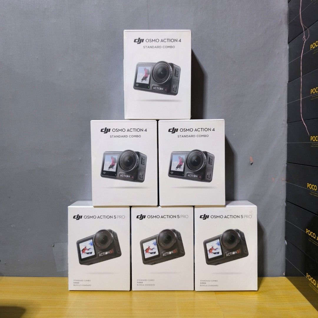 DJI OSMO ACTION 4/5 PRO SEALED (Category: Video Cameras) located in Bulacan. Submitted by fhthgadgetsshop (Listing ID 1407600043, Image 1). Description: DJI OSMO ACTION 4/5 PRO FOR SALE! 📱 BRAND NEW ORIGINAL SEALED BELOW SRP 📷 OSMO ACTION 4 STANDARD: ₱ 13,499 ONLY! ✅ MALL SRP: ₱ 15,990 ❌ Quick Specs: ✨ Weight: 145g ✨ Waterproof up to 18M ✨ 1.4" Front Screen/2.25" Rear Screen ✨ 1/1.3-inch CMOS Sensor ✨ Approx. 10MP Still Photo Resolution ✨ Shoot