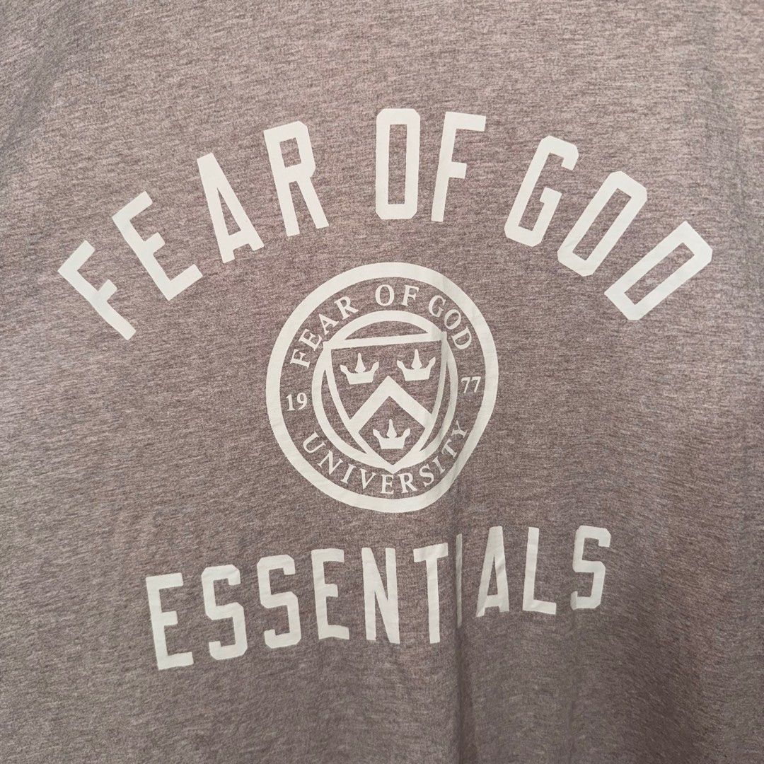 Fear of God Essentials University Long Sleeve Shirt (Category: Tshirts & Polo Shirts ) located in Manila. Submitted by pocochao (Listing ID 1407624650, Image 2). Description: - Fear of God Essentials long sleeve shirt - Crew neck - Long sleeves - Nego price - Dm for deets.